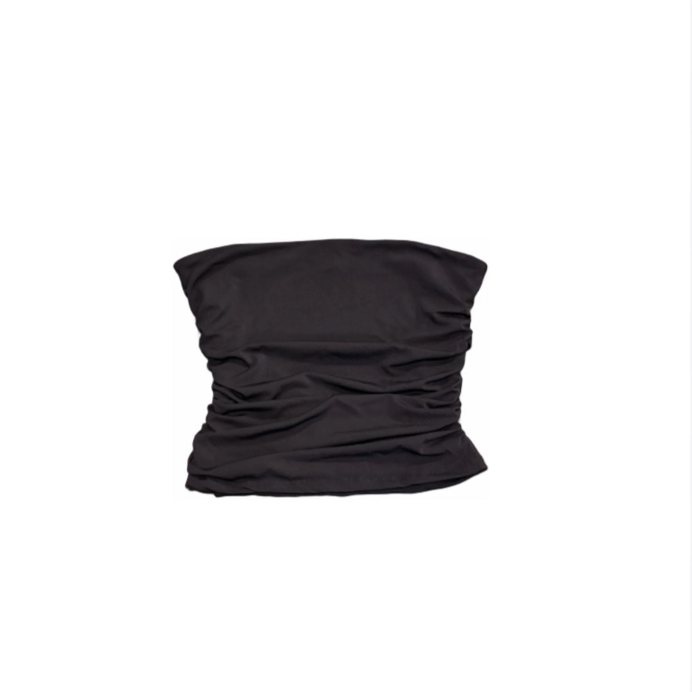 Ruffled Black Tube Top
